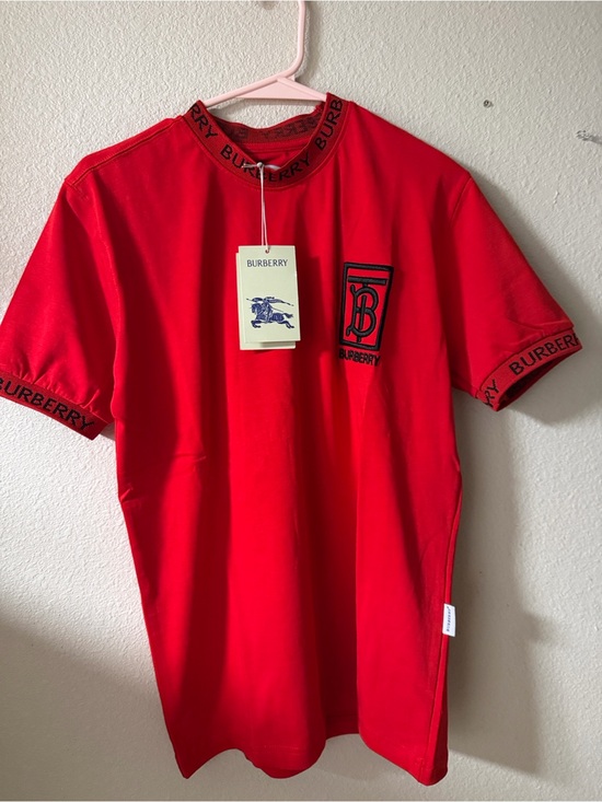 Burberry Other - Burberry Red Short-Sleeve Logo Trim Men’s Tee